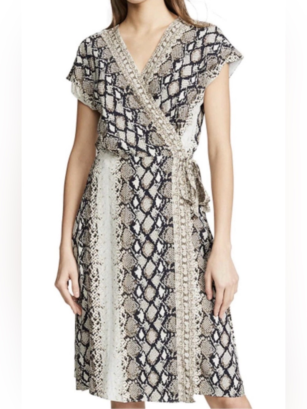 Joie Bethwyn SnakeSkin Print Wrap Dress Size XS